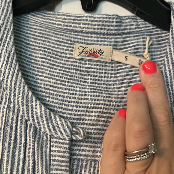 NWT Faherty Sleeveless Striped Dress 100% linen - Picture 2 of 7